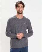 Pull en Laine mélangée Cable gris