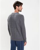 Pull en Laine mélangée Cable gris