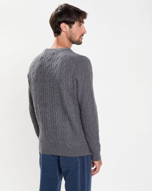 Pull en Laine mélangée Cable gris