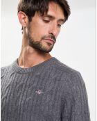 Pull en Laine mélangée Cable gris