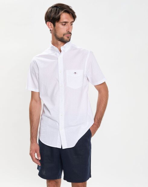 Chemise Regular Fit Popeline à pois blanche