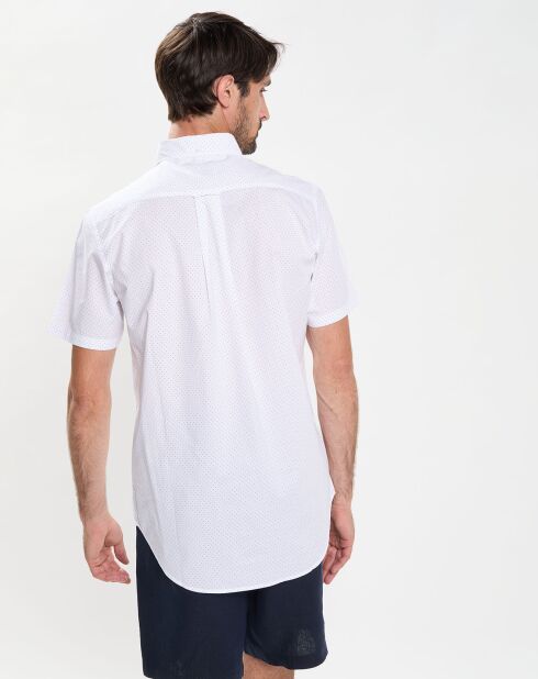 Chemise Regular Fit Popeline à pois blanche