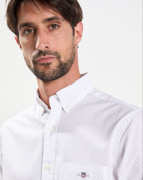 Chemise Regular Fit Popeline à pois blanche