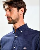 Chemise Regular Fit Popeline à pois bleu foncé