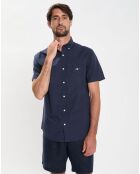Chemise Regular Fit Popeline à pois bleu foncé