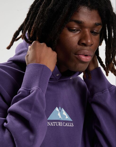 Sweat à capuche Nature Calls violet