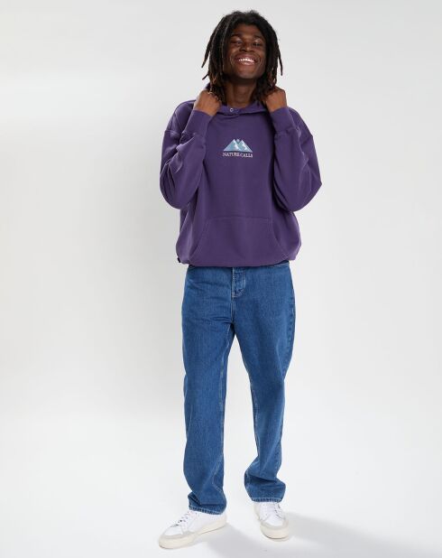 Sweat à capuche Nature Calls violet