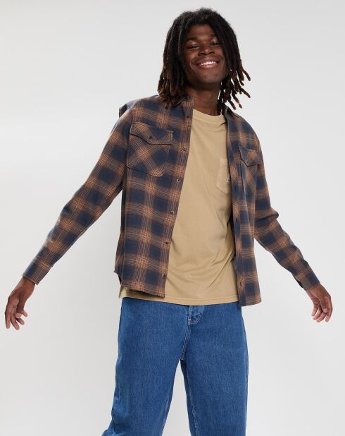 Chemise en Flanelle Tacoma Classic à carreaux bleu marine/marron