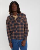 Chemise en Flanelle Tacoma Classic à carreaux bleu marine/marron
