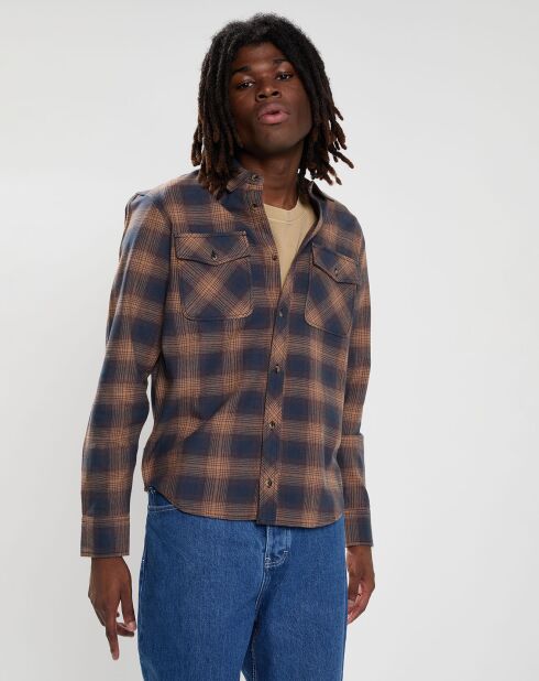 Chemise en Flanelle Tacoma Classic à carreaux bleu marine/marron