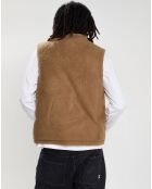 Veste sans manches réversible Sherpa Trekka vert/beige