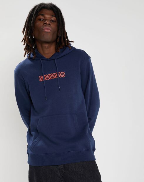 Sweat à capuche Wave bleu marine