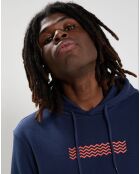 Sweat à capuche Wave bleu marine