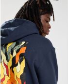 Sweat à capuche Fire bleu marine