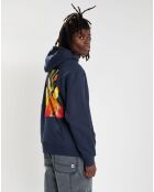 Sweat à capuche Fire bleu marine