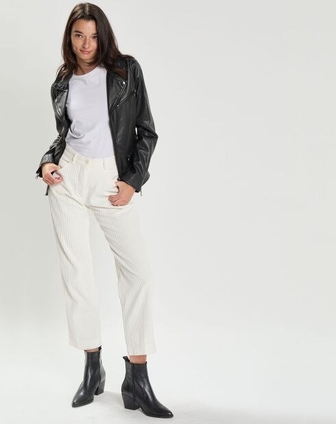 Veste en Cuir d'Agneau Blaza noire