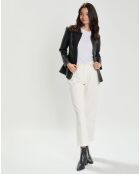 Veste en Cuir d'Agneau Cyrana noir perfo