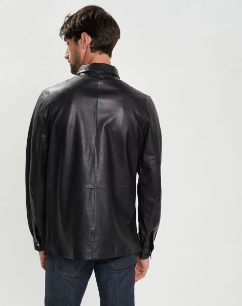 Chemise en Cuir d'Agneau Eliot noire