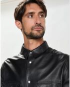 Chemise en Cuir d'Agneau Eliot noire