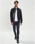 Chemise en Cuir d'Agneau Eliot noire