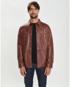 Chemise en Cuir d'Agneau Eliot marron
