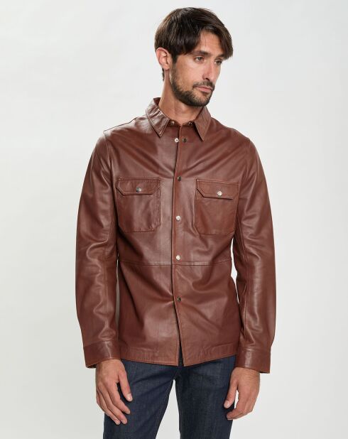 Chemise en Cuir d'Agneau Eliot marron