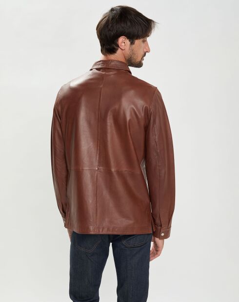 Chemise en Cuir d'Agneau Eliot marron