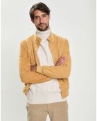 Blouson en Velours de Cuir Lucas sienne
