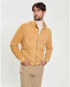 Blouson en Velours de Cuir Lucas sienne