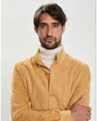 Blouson en Velours de Cuir Lucas sienne