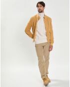 Blouson en Velours de Cuir Lucas sienne
