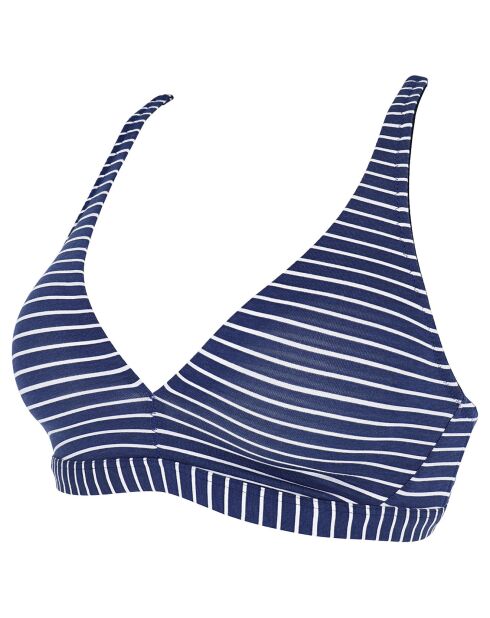 Soutien-gorge triangle sans armature bleu marine