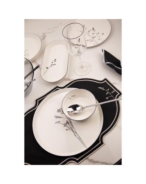 Service de table en porcelaine - 27 pièces blanc/noir