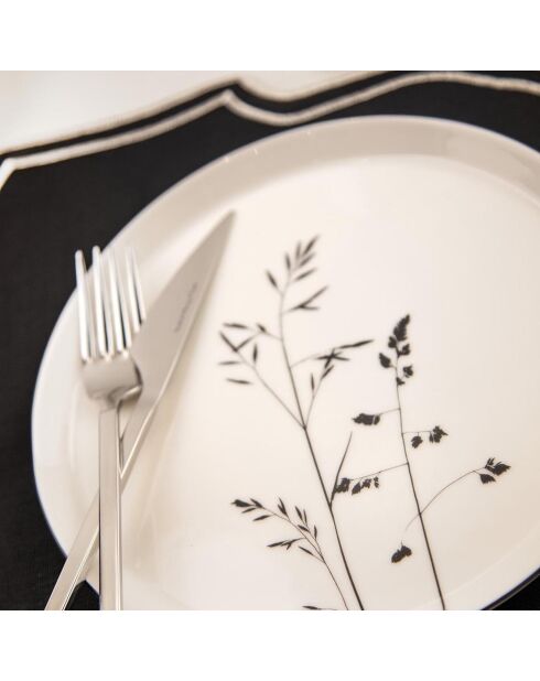 Service de table en porcelaine - 27 pièces blanc/noir