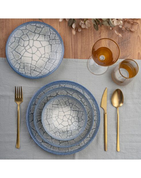 Service de table en porcelaine -  24 pièces multicolore