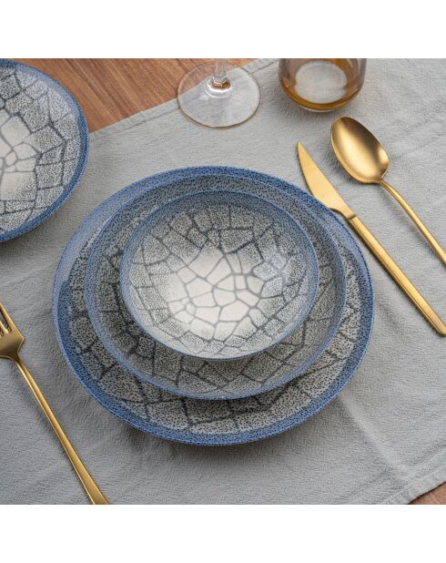 Service de table en porcelaine -  24 pièces multicolore