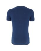 T-Shirt élastique col ras du cou bleu marine