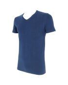 T-Shirt col en V bleu marine