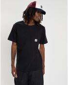 T-Shirt 100% Coton Bio Basic Pocket Label noir