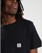 T-Shirt 100% Coton Bio Basic Pocket Label noir