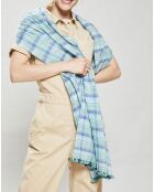 Étole 100% Coton Amarres turquoise - 85x200 cm