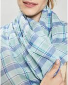 Étole 100% Coton Amarres turquoise - 85x200 cm