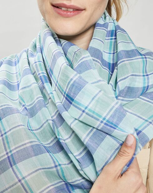 Étole 100% Coton Amarres turquoise - 85x200 cm