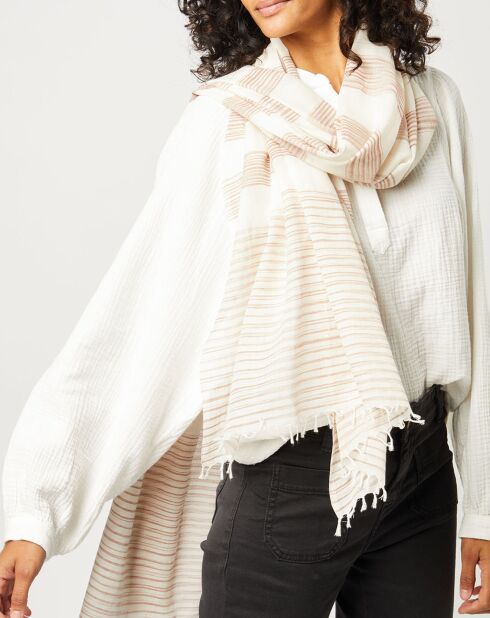 Étole Nino en Coton beige - 75x200 cm