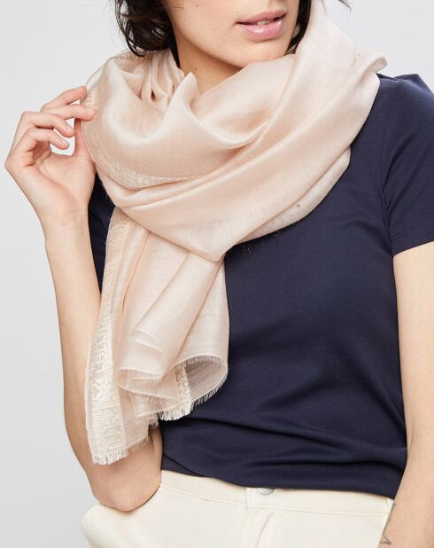 Écharpe en Laine & Soie Elegie nude - 70x200 cm
