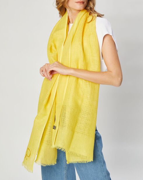 Écharpe en Lin & Coton Olaf jaune - 60x190 cm