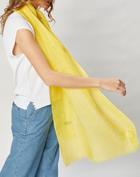 Écharpe en Lin & Coton Olaf jaune - 60x190 cm