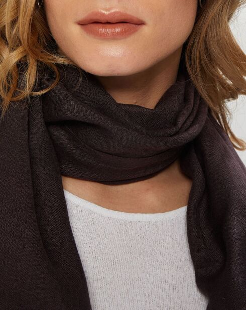 Étole en Laine & Soie Lio cacao - 70x190 cm