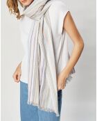 Étole Luigi beige/bleu - 60x200 cm