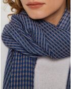 Étole 100% Laine Emile bleu marine - 70x210 cm
